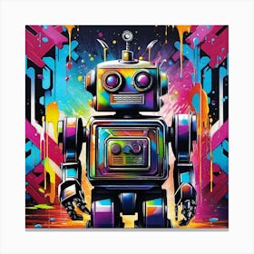 Robot By Person 1 Canvas Print