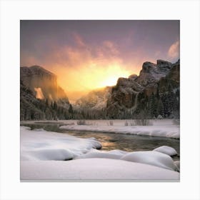 Sunrise Over Yosemite Valley Canvas Print