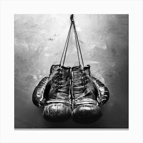 Black And White Boxing Gloves Canvas Print