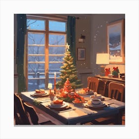 Christmas Table 2 Canvas Print