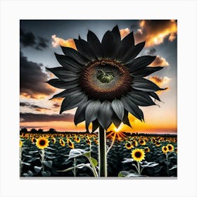 Sunflower At Sunset 1 Canvas Print