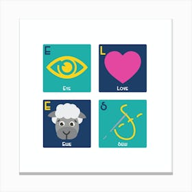 I love U Sew Canvas Print