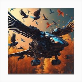 Crows In Flight 5 Canvas Print