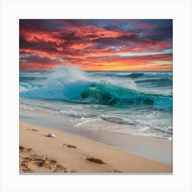 Sunset At The Beach 2 Canvas Print