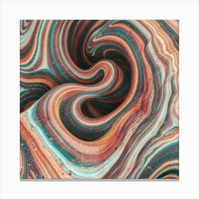 Close-up of colorful wave of tangled paint abstract art 12 Canvas Print