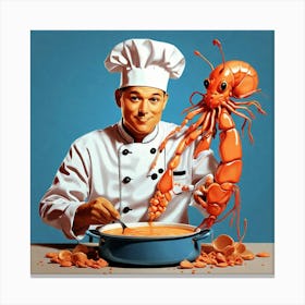 Chef Cooking Lobster Canvas Print