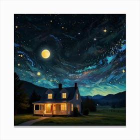 House Under The Stars Canvas Print