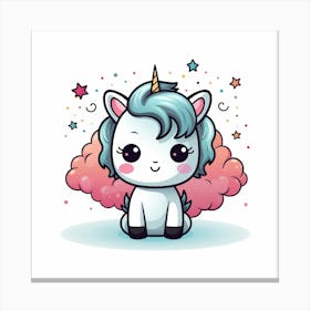 Unicorn With Rainbow Mane 5 Canvas Print