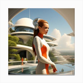 Futuristic Woman 99 Canvas Print