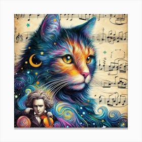 Beethoven Cat Canvas Print