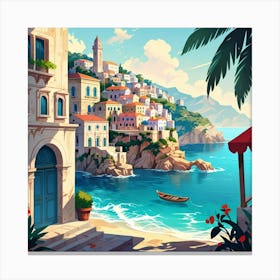 Mediterranean Seaside 2 Canvas Print