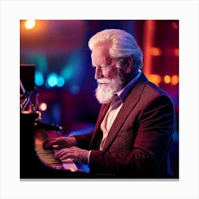 Firefly Soulful Elderly Pianist In A Neon Lit Nightclub 1622 (2) Canvas Print