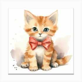 Cute Kitten With Bow Tie 1 Canvas Print