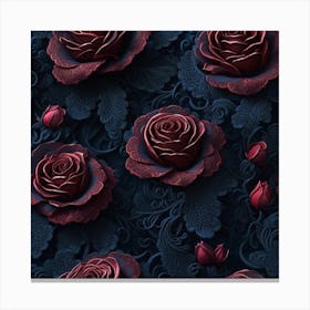 Wallpaper Roses Canvas Print