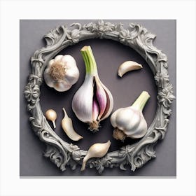 Garlic In A Frame 1 Canvas Print