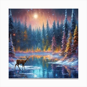 Forest by Moonlight Canvas Print