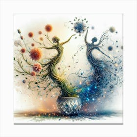 Two Women Dancing Canvas Print