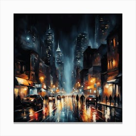 Night In New York City 1 Canvas Print