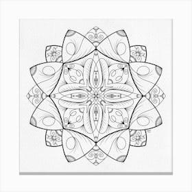 Black Mandala Motif Canvas Print