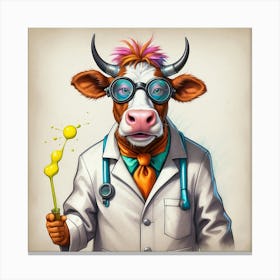 Doctor Cow Canvas Print