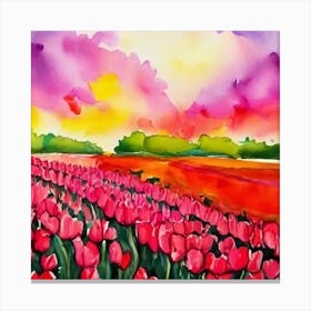 Sunset Tulips Canvas Print