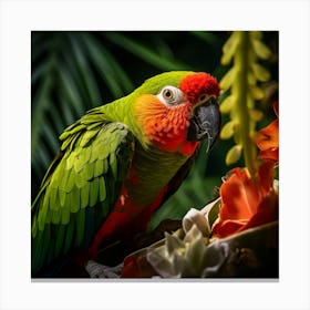 Parrot In Jungle Canvas Print