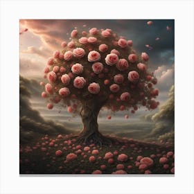 Roses On A Tree Canvas Print