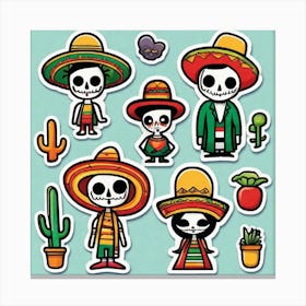 Mexico Sticker 2d Cute Fantasy Dreamy Vector Illustration 2d Flat Centered By Tim Burton Pr (8) Canvas Print