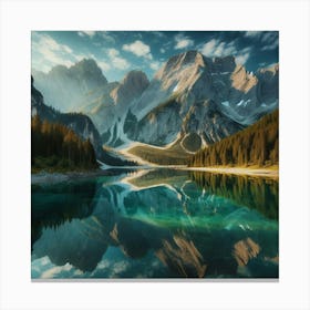 Lake In The Mountains Canvas Print