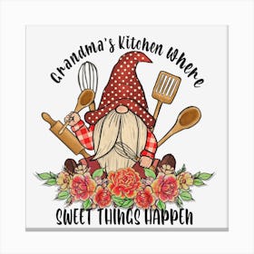 Grandma'S Kitchen Gnome Canvas Print