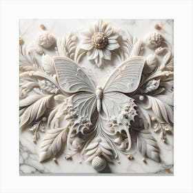 Marble Butterfly Panel V Canvas Print