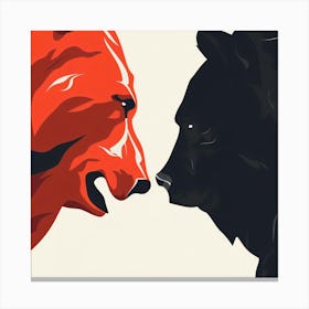 Bear And Bull Canvas Print