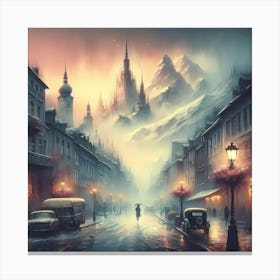 Snowy City Canvas Print