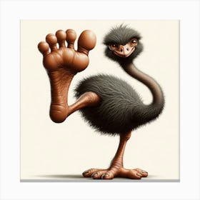 Ostrich With Feet Canvas Print