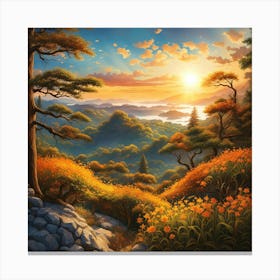 Sunset In The Mountains 5 Canvas Print