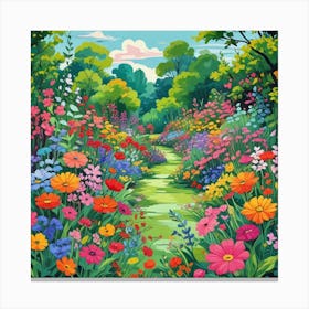 Into The Garden Ai Art Wall Art Design Illustration (42) Canvas Print