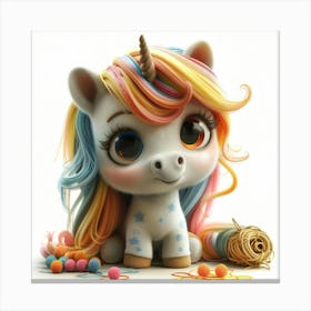 Cute Unicorn 842 Canvas Print