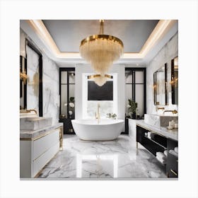 457787 Luxurious Bathroom With Freestanding Bathtub, Rain Xl 1024 V1 0 Canvas Print