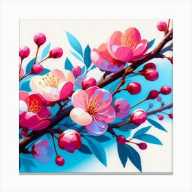 Branch of blossoming sakura 1 Canvas Print