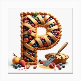 Funny Alpabet - P (Pie) Canvas Print