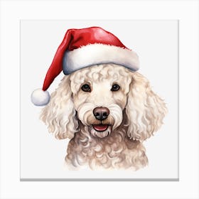 Poodle In Santa Hat 8 Canvas Print