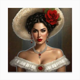 Mexican Beauty Portrait 23 Canvas Print