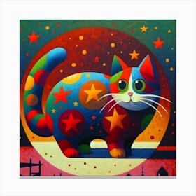 Cat With Stars Canvas Print