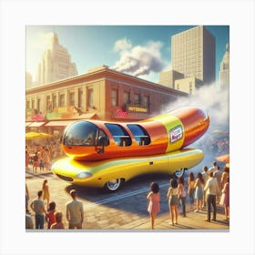 Hot Dog Car Canvas Print