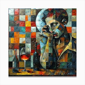 Woman With A Glass Of Wine 1 Canvas Print