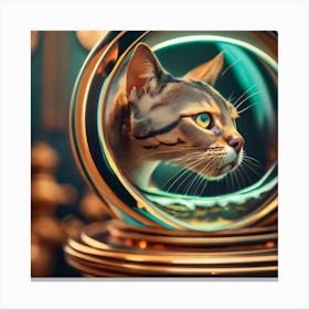 Cat In A Glass 8 Canvas Print