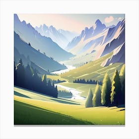 Landscape Mountains 1 Canvas Print