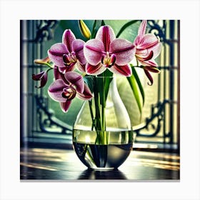 Orchids In A Vase Canvas Print