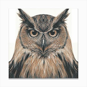 A captivating art print featuring a close-up portrait of a majestic and wise owl, rendered in detailed ink strokes. This nature-inspired and visually striking art print adds a touch of wildlife charm to home decor, appealing to bird enthusiasts and those who appreciate the beauty of the natural world. Canvas Print