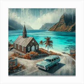 'Church On The Beach' 1 Canvas Print